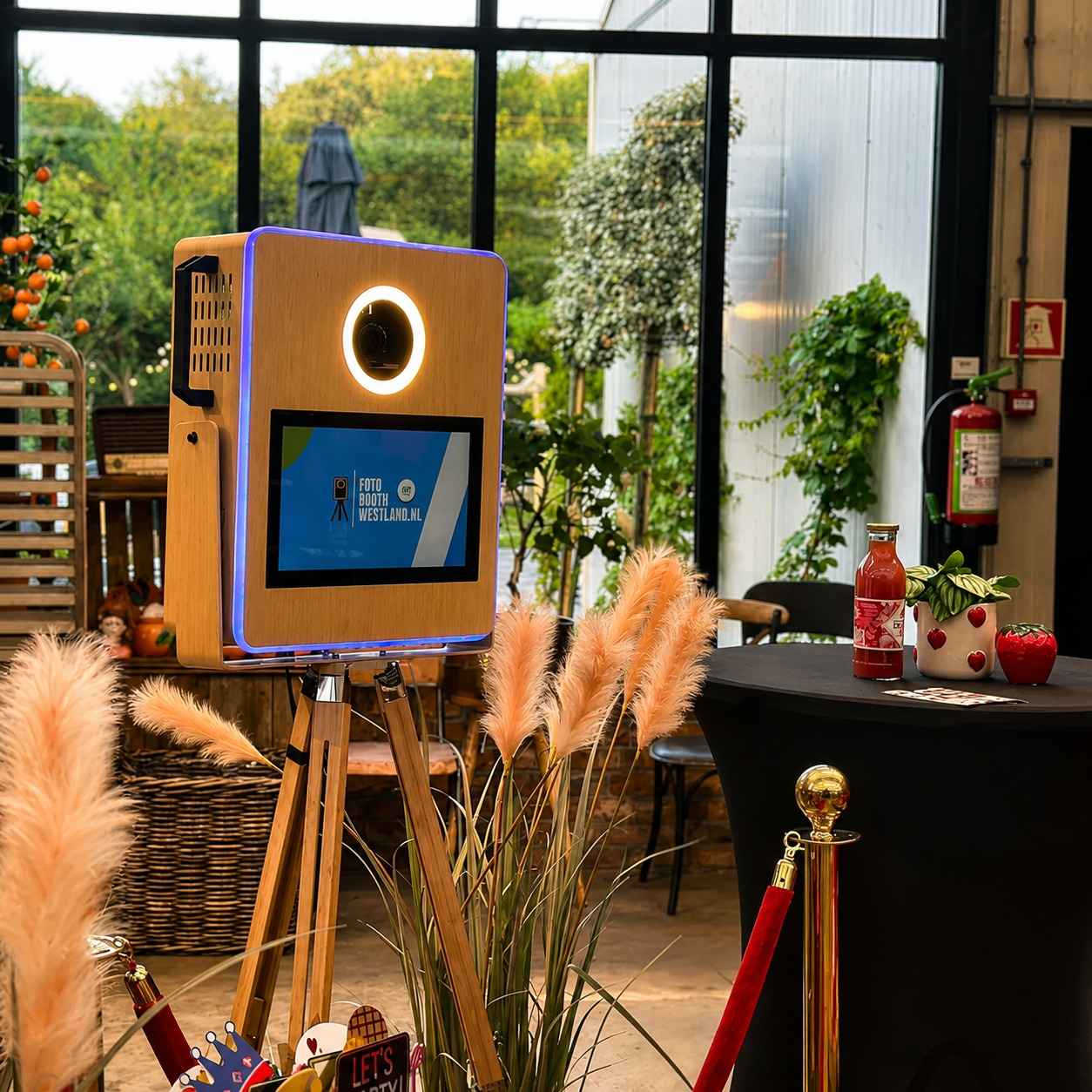 Photobooth op een feest met gasten voor de camera